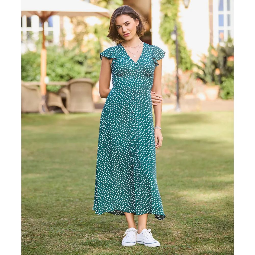 Joe Browns Gabriella Spot Print Dress - Green