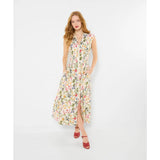 Joe Browns Jemima Floral Cotton Dobby Dress - White