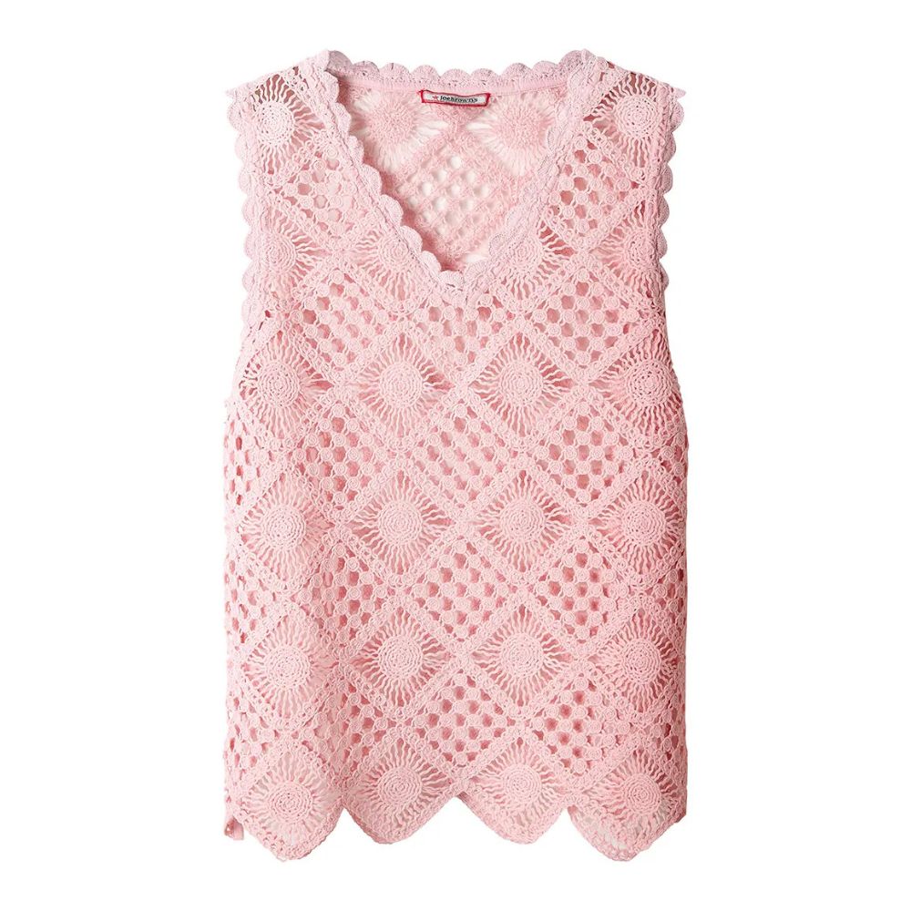 Joe Browns Liliana Crochet Vest - Blush