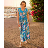 Joe Browns Millie Floral Maxi Dress - Blue
