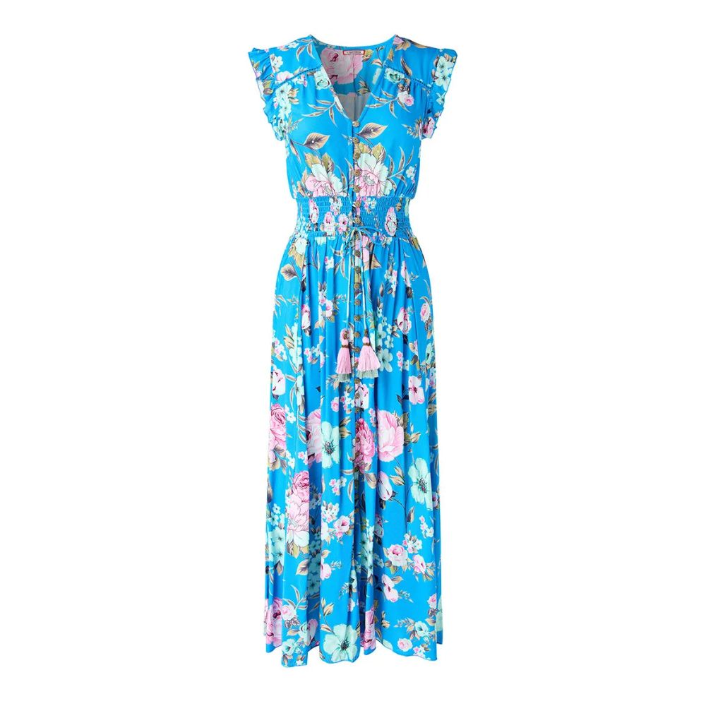 Joe Browns Millie Floral Maxi Dress - Blue