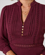 Joe Browns Preya Long Sleeve Midi Dress - Plum