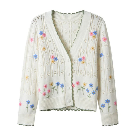Joe Browns Spring Florals Embroidered Cardigan - White - Old Railway Line Garden Centre