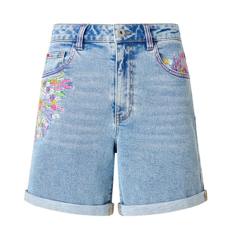 Joe Browns Spring Florals Embroidered Denim Shorts - Blue - Old Railway Line Garden Centre