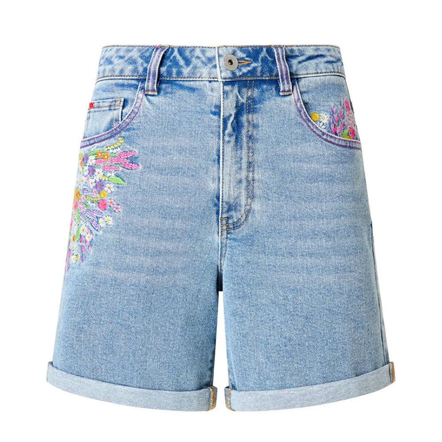 Joe Browns Spring Florals Embroidered Denim Shorts - Blue - Old Railway Line Garden Centre