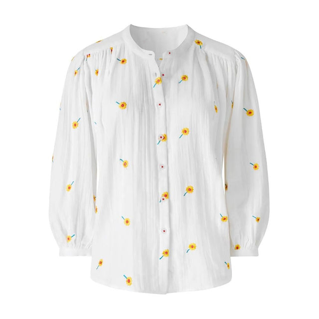 Joe Browns Sunshine Embroidered Cotton Blouse - White - Old Railway Line Garden Centre