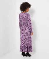 Joe Browns Thea Long Sleeve Jersey Maxi Dress - Purple