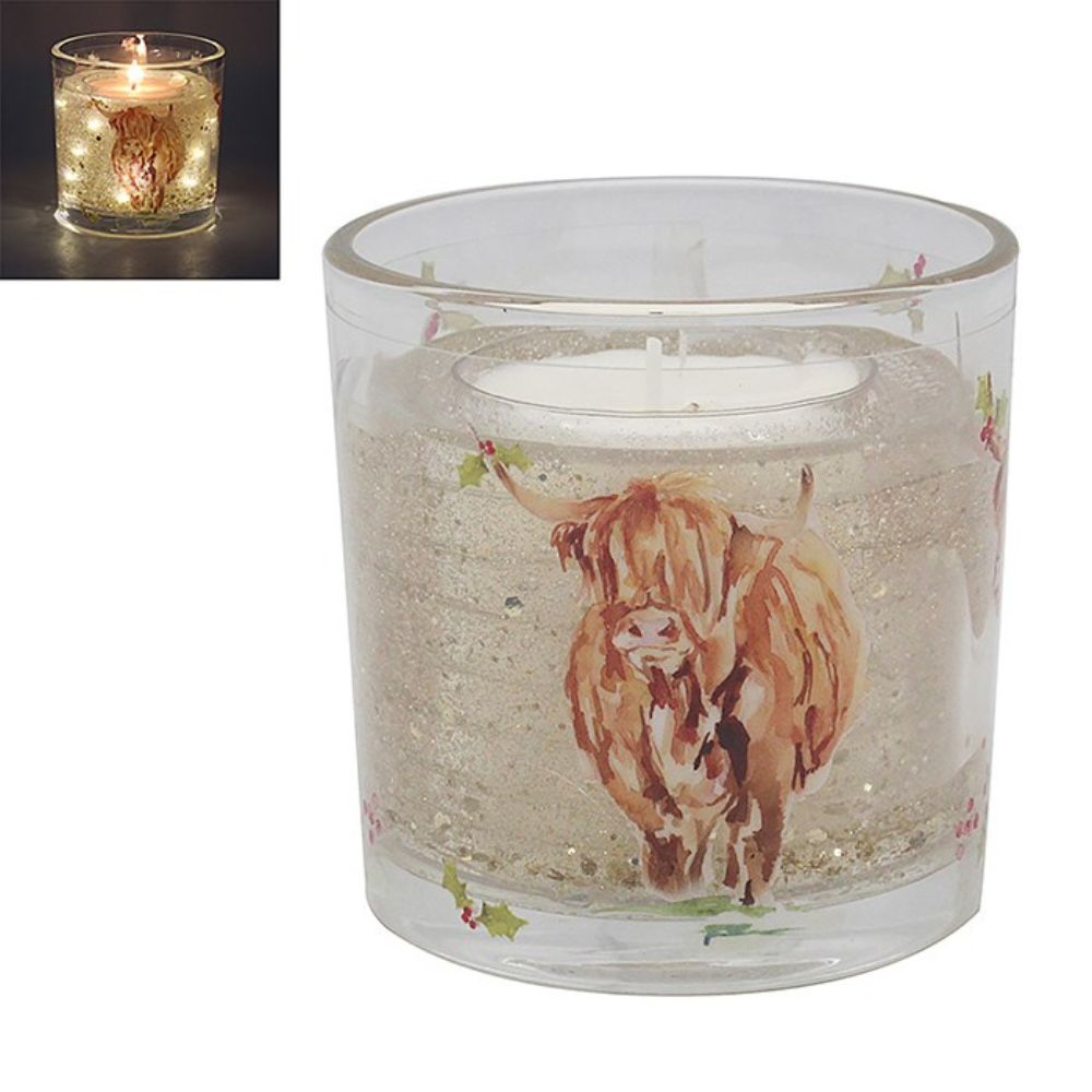 Joe Davies 10cm Jennifer Rose Highland Cow LED Candle