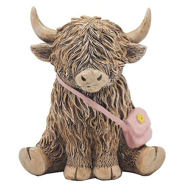 Joe Davies 12cm Happy Highland Cow Handbag Ornament - LP73653 - Old Railway Line Garden Centre