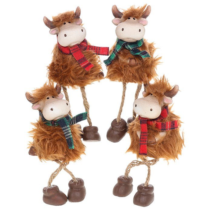 Joe Davies 13.5cm Highland Coos Dangly Legs Ornament (Choice of 2) - 293290 - Old Railway Line Garden Centre