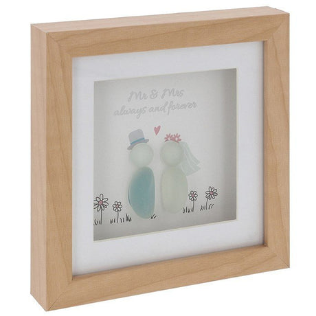 Joe Davies 15.5cm Square Pebble Glass 'Mr & Mrs' Plaque - 350220 - Old Railway Line Garden Centre