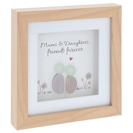 Joe Davies 15.5cm Square Pebble Glass Mum/Daughter Plaque - 350231 - Old Railway Line Garden Centre