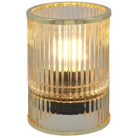 Joe Davies 15cm Large Gold Lines Posh LED Lamp - 351061 - Old Railway Line Garden Centre