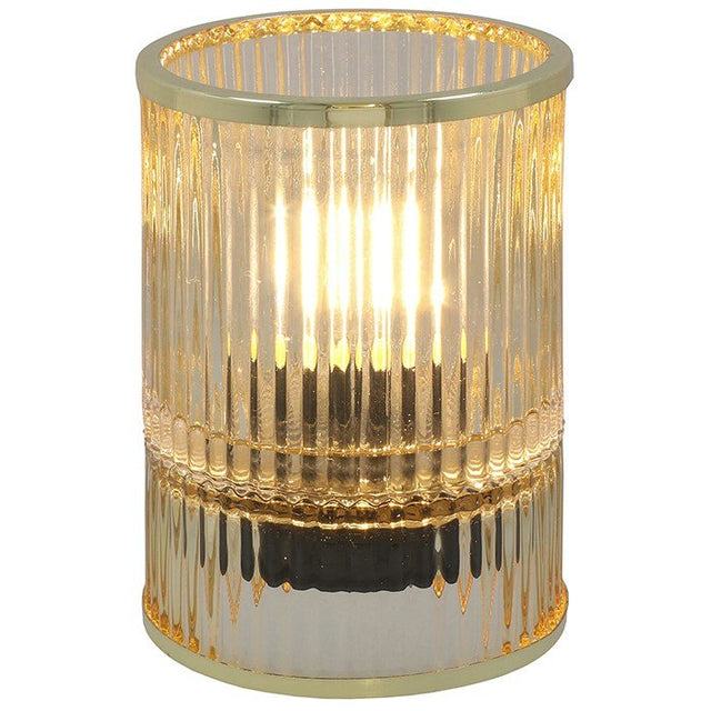 Joe Davies 15cm Large Gold Lines Posh LED Lamp - 351061 - Old Railway Line Garden Centre