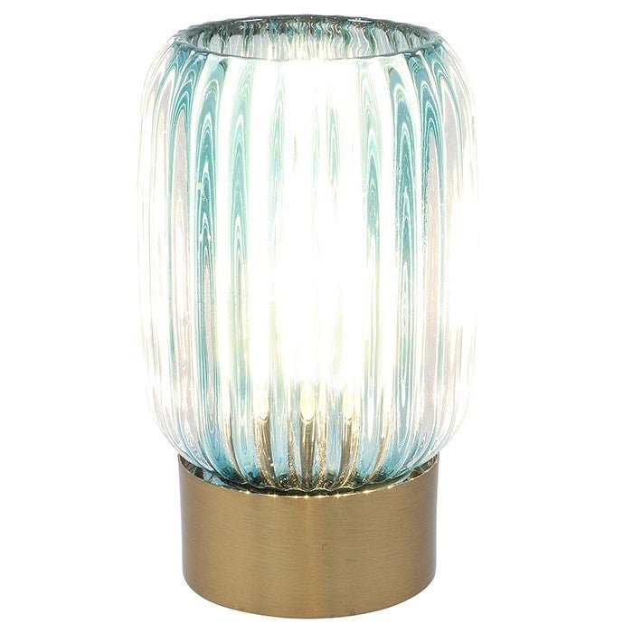 Joe Davies 15cm Teal Luxe Lined LED Tall Lamp - 351040 - Old Railway Line Garden Centre