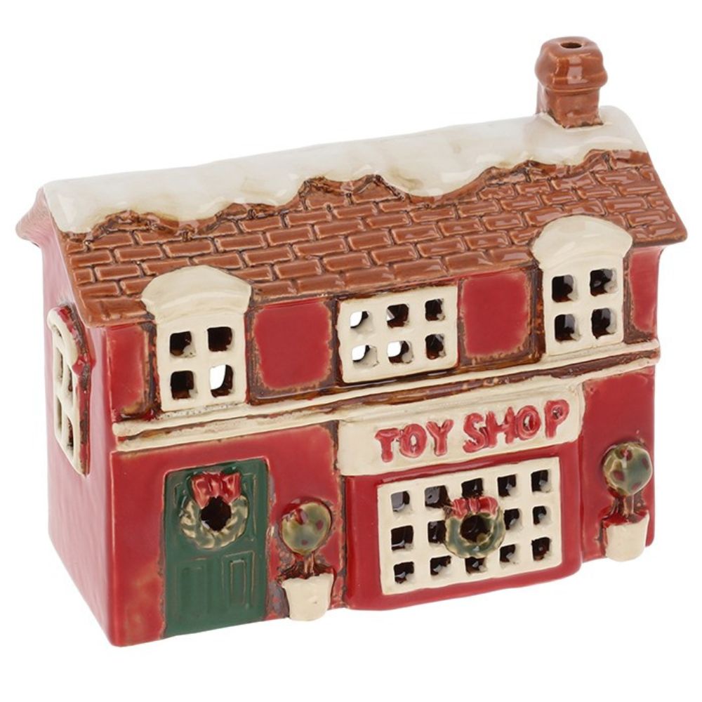 Joe Davies 16cm Village Pottery Xmas Toy Shop Tealight