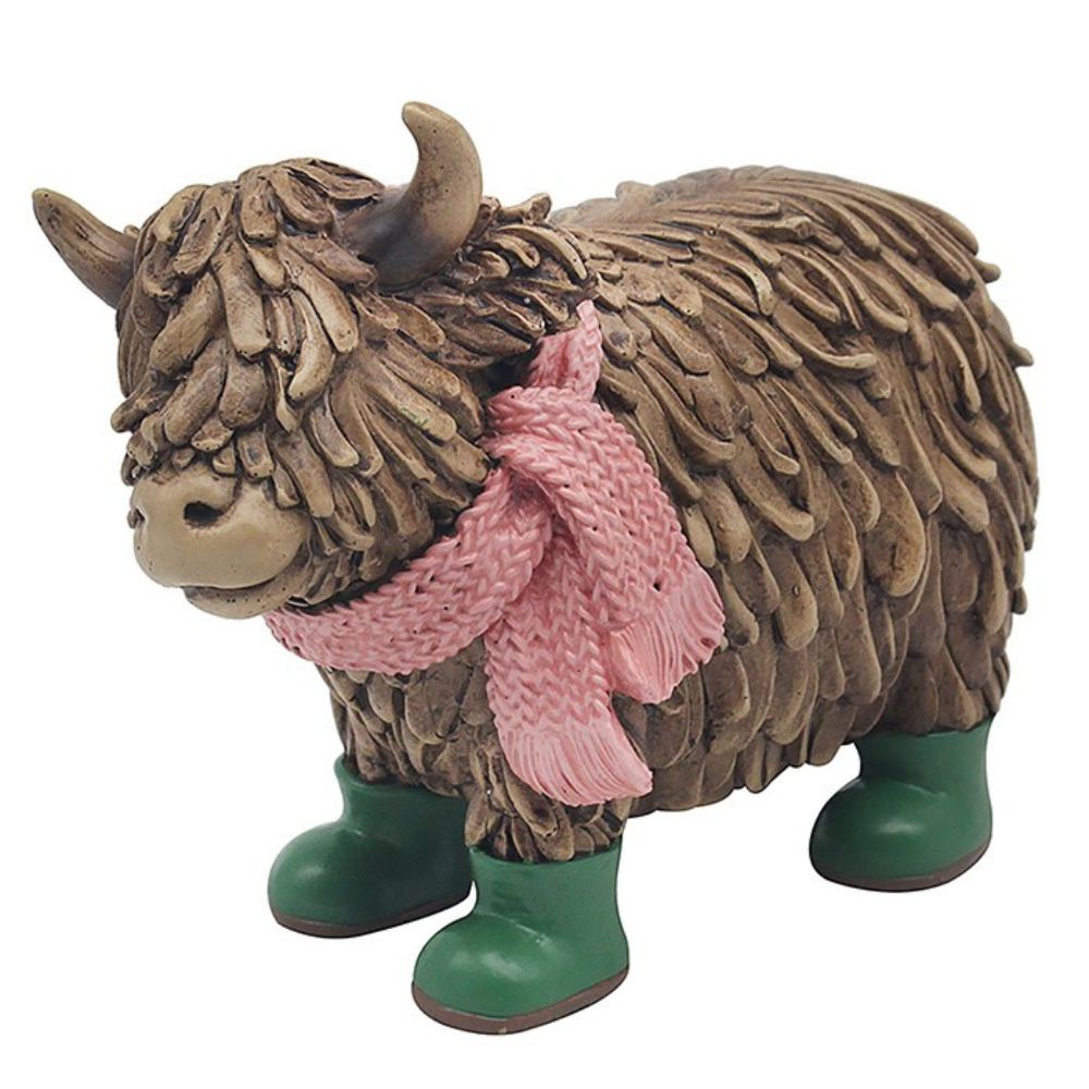 Joe Davies 19cm Hughie Highland Cow Wellies Large Ornament