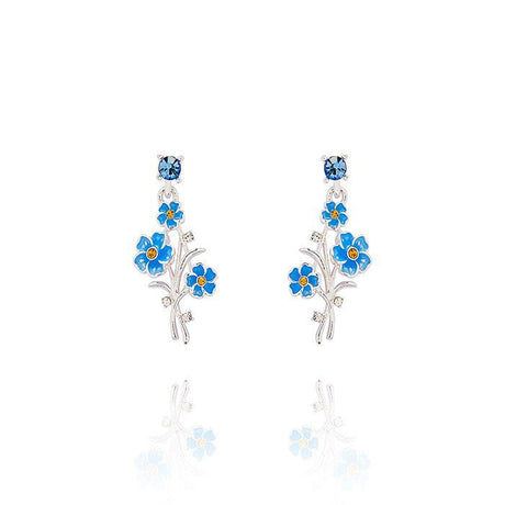 Joe Davies 1.9cm Silver Plated Blue Forget Me Not Drop Earrings - 354496 - Old Railway Line Garden Centre