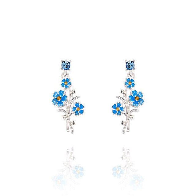 Joe Davies 1.9cm Silver Plated Blue Forget Me Not Drop Earrings - 354496 - Old Railway Line Garden Centre