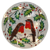 Joe Davies 20cm Christmans Crackle Holly Wreath Robin LED Ball