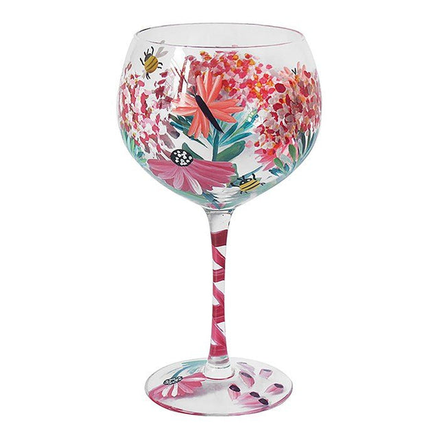 Joe Davies 21.5cm Handpainted Wild Garden Gin Glass - LP75744 - Old Railway Line Garden Centre