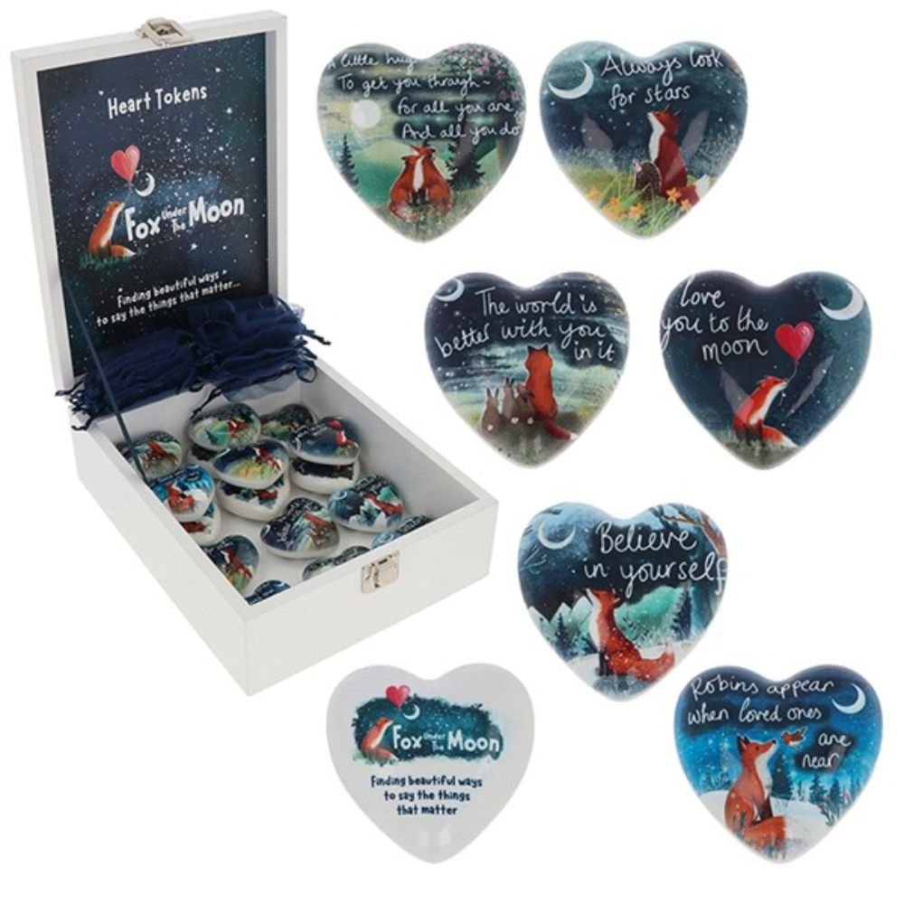 Joe Davies 22cm Fox Under The Moon Tokens (Choice of 7) - Old Railway Line Garden Centre