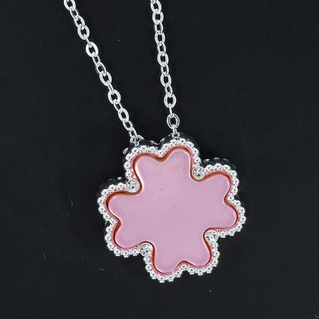 Joe Davies 41cm Silver Plated Mother of Pearl Pink Clover Necklace - 334313 - Old Railway Line Garden Centre