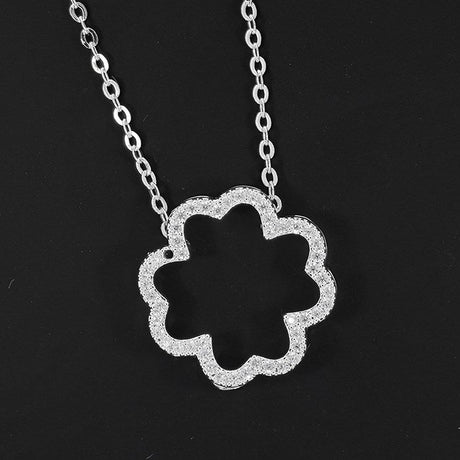 Joe Davies 42cm Silver Plated Clover Outline Sparkle Necklace - 334310 - Old Railway Line Garden Centre
