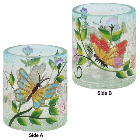 Joe Davies 7cm Small Crackle Butterflies Tealight Holder - 352550 - Old Railway Line Garden Centre