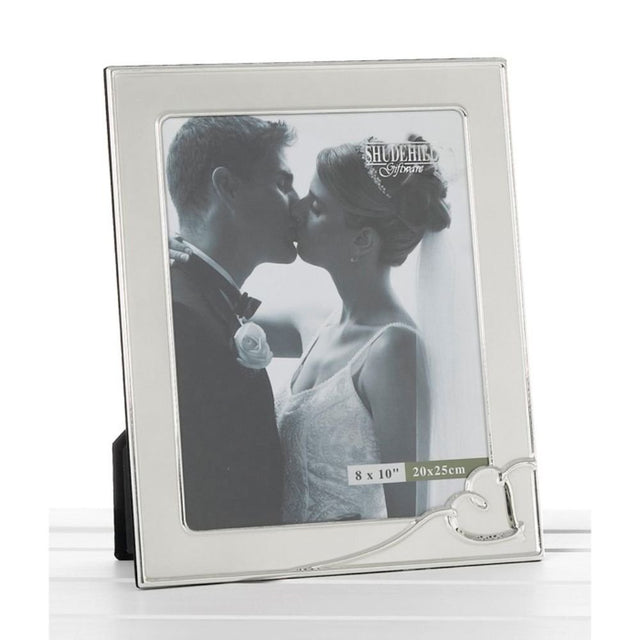 Joe Davies 8x10 Wedding Heart Photo Frame - Silver - Old Railway Line Garden Centre