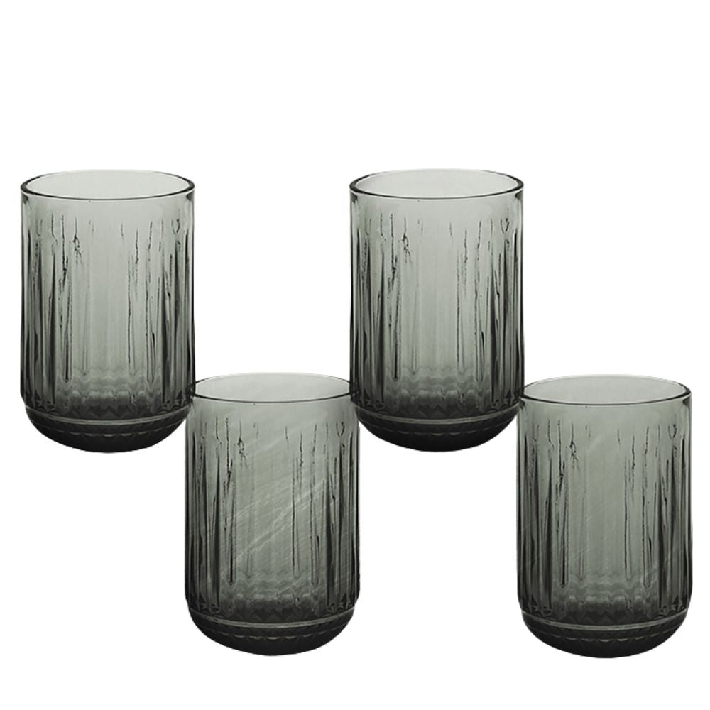 Joe Davies Bright Glass Tumbler Smoke Set of 4