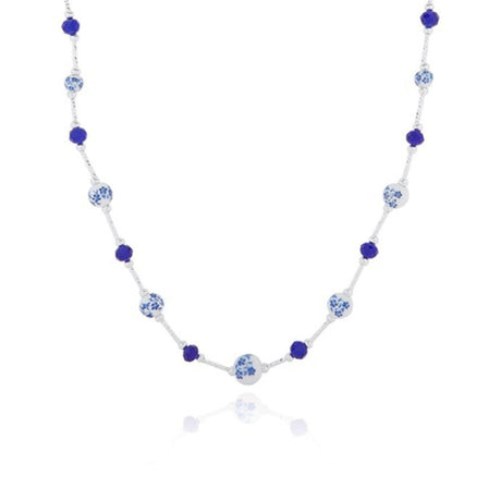 Joe Davies Ceramic Floral Silver Plated Necklace - Old Railway Line Garden Centre