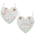 Joe Davies Ditsy Ducks 'Mum' Heart Plaque (Choice of 2) - Old Railway Line Garden Centre
