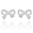 Joe Davies Eternal Bow Sparkle Bow Silver Plated Stud Earrings - Old Railway Line Garden Centre