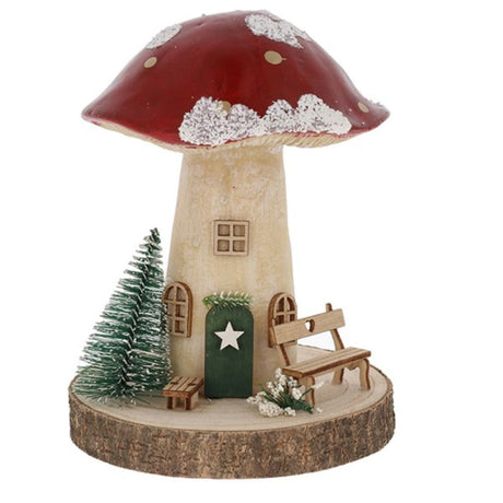 Joe Davies Folk Art Xmas Mushroom Cottage Large