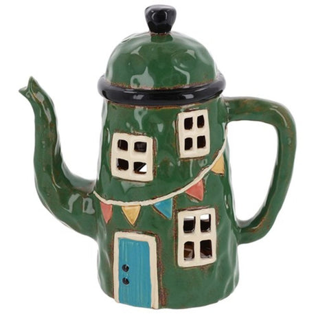 Joe Davies Green Village Pottery Teapot House - Old Railway Line Garden Centre