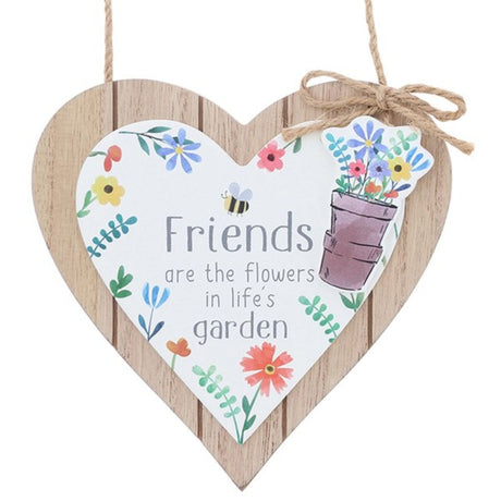 Joe Davies Happy Garden Heart Plaque - Friends - Old Railway Line Garden Centre