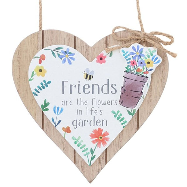 Joe Davies Happy Garden Heart Plaque - Friends - Old Railway Line Garden Centre