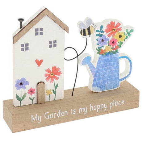 Joe Davies Happy Garden Table Plaque - Happy - Old Railway Line Garden Centre