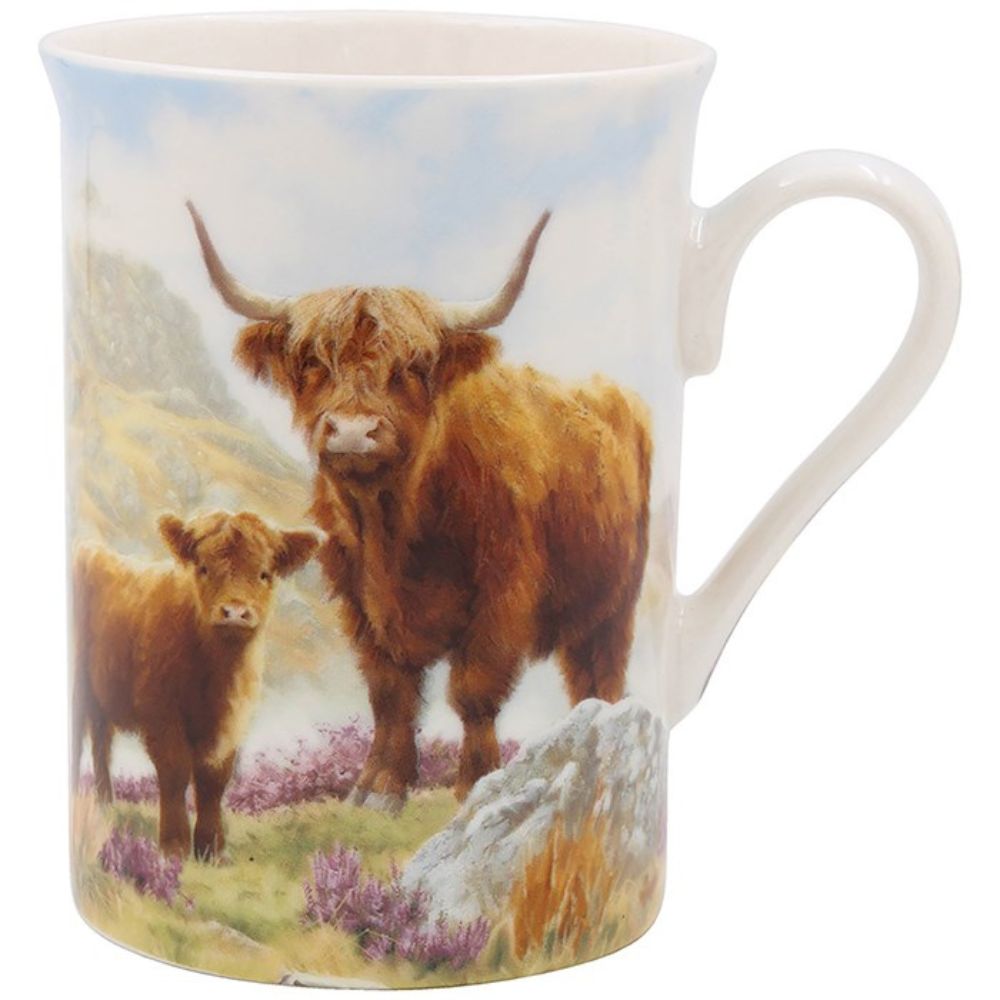 Joe Davies Highland Cow & Calf Box Mug