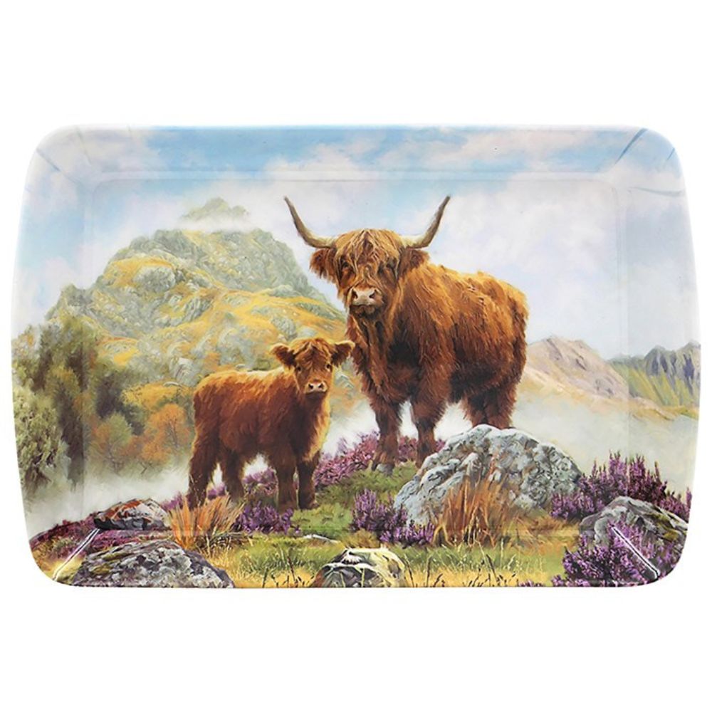 Joe Davies Highland Cow & Calf Small Tray