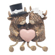 Joe Davies Highland Cow Dangle Leg Bride & Groom Ornament - LP75982 - Old Railway Line Garden Centre
