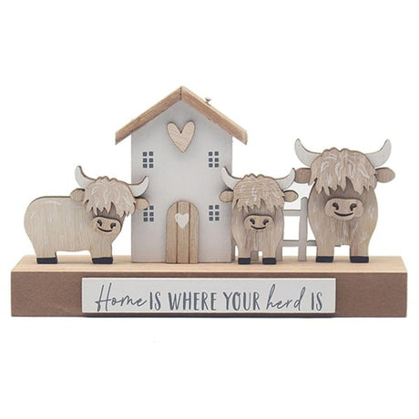 Joe Davies Highland Cow Standing Plaque - Old Railway Line Garden Centre