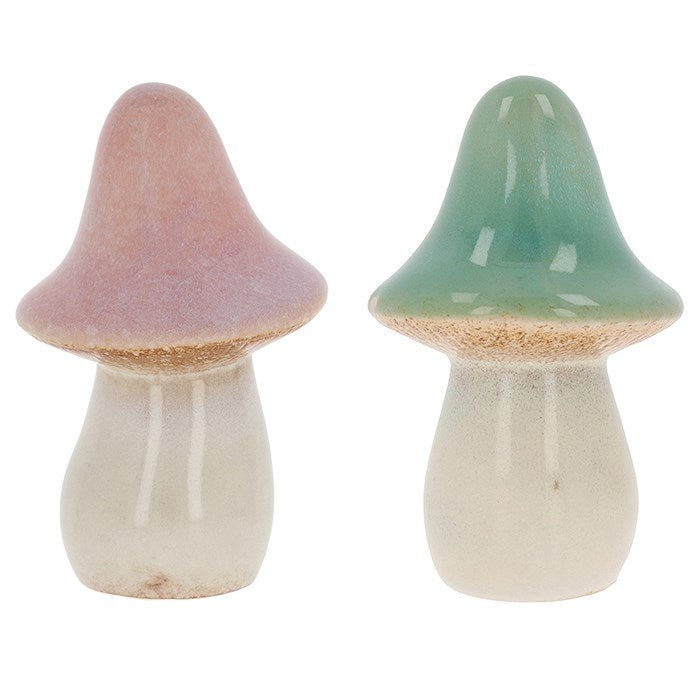 Joe Davies Medium Pretty Ceramic Bell Mushroom Ornaments (Choice of 2) - Old Railway Line Garden Centre