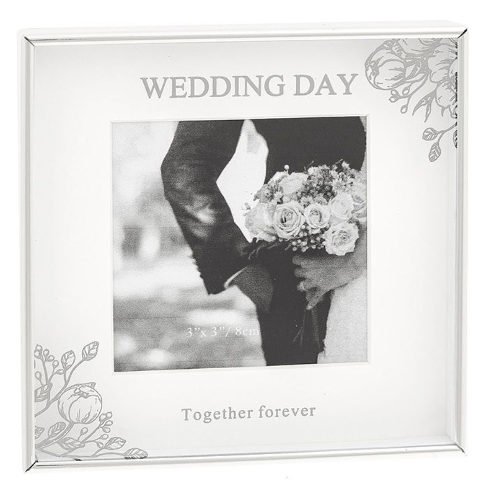 Joe Davies 12cm Mirror Floral Frame Wedding Day (3x3)