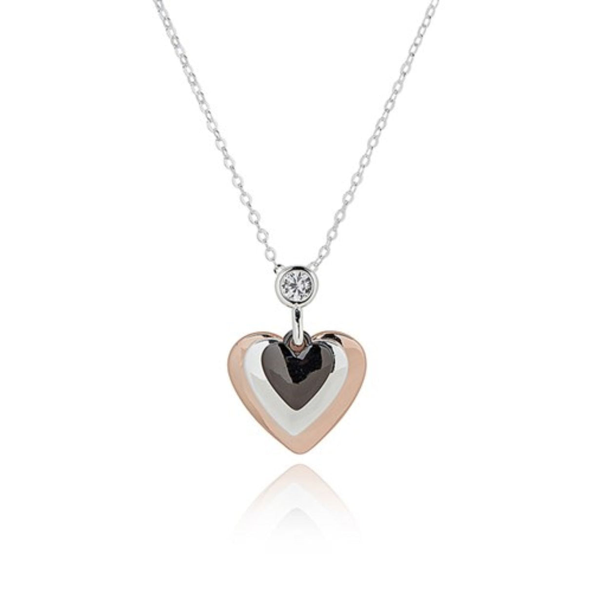 Joe Davies Mixed Metal Three Hearts Necklace - Old Railway Line Garden Centre