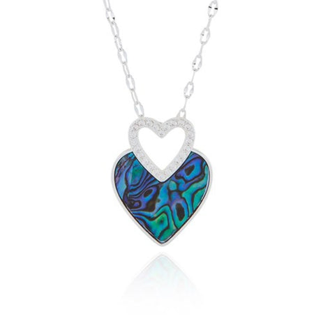 Joe Davies Paula Shell Silver Plated Heart Duo Necklace - Old Railway Line Garden Centre