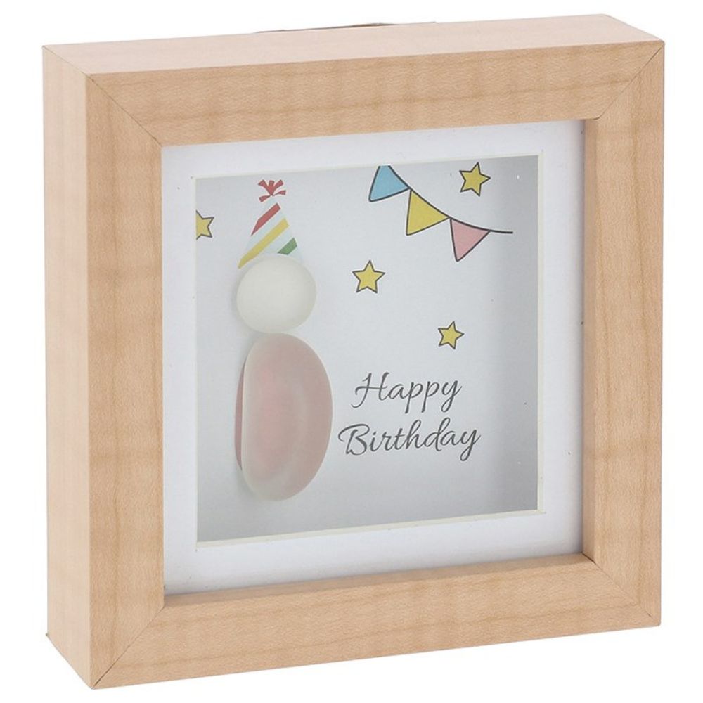 Joe Davies Pebble Glass Birthday Mini Plaque