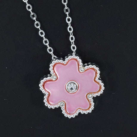 Joe Davies Silver Plated Mother of Pearl Crystal Pink Clover Necklace - 334314 - Old Railway Line Garden Centre