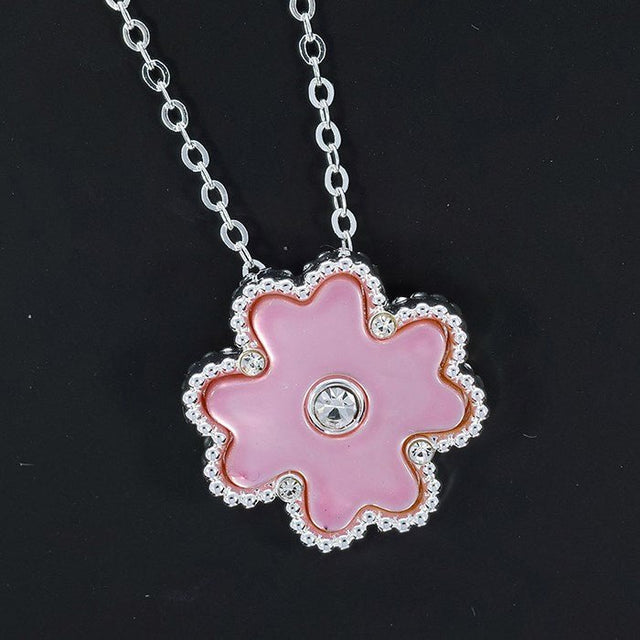 Joe Davies Silver Plated Mother of Pearl Crystal Pink Clover Necklace - 334314 - Old Railway Line Garden Centre